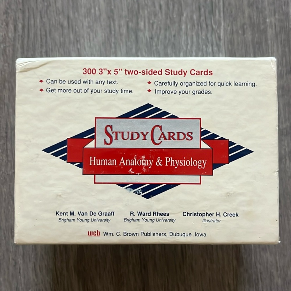 Human Anatomy and Physiology Study Cards